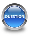 Question glossy blue round button Royalty Free Stock Photo