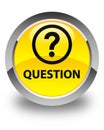 Question glossy yellow round button Royalty Free Stock Photo