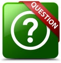 Question green square button