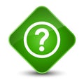Question icon elegant green diamond button Royalty Free Stock Photo