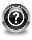 Question icon glossy black round button Royalty Free Stock Photo