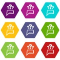 Question icons set 9 vector Royalty Free Stock Photo