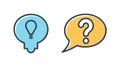 Question and Idea Bubble Icons Vector Set, vector design Generative AI Royalty Free Stock Photo