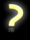 Question lightbulb. 3D image Royalty Free Stock Photo
