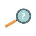 Question magnifier icon flat isolated vector