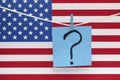 Question mark and american flag Royalty Free Stock Photo