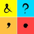 Question Mark Ampersand Comma Full stop Signs Symbols