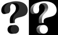 Question mark black and white twins Royalty Free Stock Photo