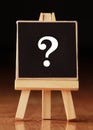 Question Mark on blackboard.