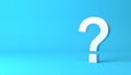 Question mark on blue background. 3D rendering. FAQ and QA. Problem solution Royalty Free Stock Photo