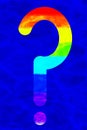 Question mark on a blue background