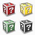 Question mark box set Royalty Free Stock Photo