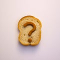 question mark on bread