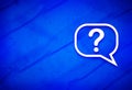 Question mark bubble icon abstract watercolor painting dark blue background illustration Royalty Free Stock Photo