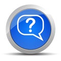 Question mark bubble icon blue round button illustration Royalty Free Stock Photo