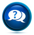 Question mark bubble icon elegant blue round button illustration Royalty Free Stock Photo