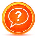 Question mark bubble icon natural orange round button Royalty Free Stock Photo