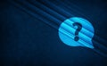 Question mark bubble icon natural sky light abstract dark blue background stripes pattern illustration Royalty Free Stock Photo
