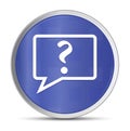 Question mark bubble icon prime blue round button vector illustration design silver frame push button Royalty Free Stock Photo