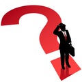 Question mark business man decision solution