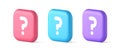 Question mark button advise attention answer FAQ info support 3d speech bubble icon