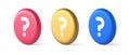 Question mark button advise attention answer FAQ point internet info support 3d circle icon