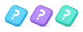 Question mark button advise attention answer FAQ point internet info support 3d isometric icon