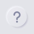 Question mark button icon, White Neumorphism soft UI Design. Royalty Free Stock Photo