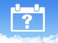 Question mark calendar cloud shape Royalty Free Stock Photo