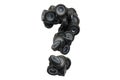 Question mark from car wheels, 3D rendering Royalty Free Stock Photo