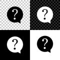 Question mark in circle icon isolated on black, white and transparent background. Hazard warning symbol. FAQ sign. Copy Royalty Free Stock Photo