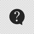 Question mark in circle icon isolated on transparent background. Hazard warning symbol