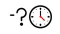 Question Mark with Clock Icon, Time Unknown Query Vector, vector design Generative AI Royalty Free Stock Photo