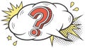Question Mark in Cloud Bubble, Comic Style Wonder, vector design Generative AI Royalty Free Stock Photo