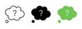 Question mark cloud in flat style. Flat icon. Vector icon illustration. Royalty Free Stock Photo