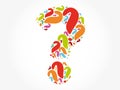 Question mark cloud formed from many question marks collage Royalty Free Stock Photo