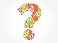 Question mark cloud formed from many question marks collage Royalty Free Stock Photo