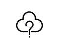 Question mark cloud icon vector logo template Royalty Free Stock Photo