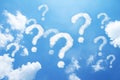 question mark clouds shaped on sky. Royalty Free Stock Photo