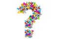 Question mark from colored capsules. 3D rendering Royalty Free Stock Photo