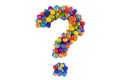 Question mark from colored Christmas balls. 3D rendering Royalty Free Stock Photo