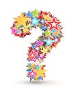 Question mark, from colored stars Royalty Free Stock Photo