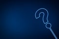 Question mark concept on blue background, digital question mark background Royalty Free Stock Photo