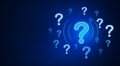 Question mark concept on blue background Royalty Free Stock Photo