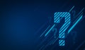 Question mark concept on blue background, digital motion question mark background Royalty Free Stock Photo