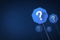 Question mark concept on blue background, digital question mark background Royalty Free Stock Photo