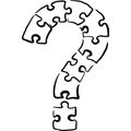 A question mark that consists of a puzzle sketch vector illustration Royalty Free Stock Photo