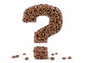 Question mark created from coffee beans isolated on white background Royalty Free Stock Photo
