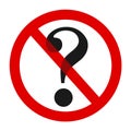 Question mark is crossed out Royalty Free Stock Photo