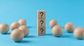 Question mark cubes uncertainty doubt confusion problem solution answer decision making choice risk assessment opportunity analysi Royalty Free Stock Photo